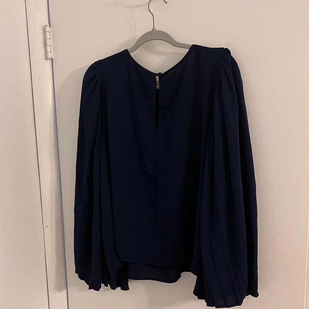 Navy Blue Business Casual Blouse